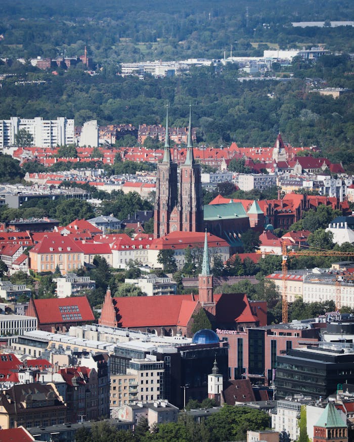 Crafting Captivating Headlines: Your awesome post title goes here Stunning aerial view of Wrocław, Poland featuring the iconic Wrocław Cathedral.